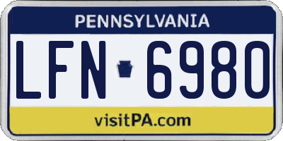 PA license plate LFN6980