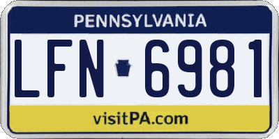 PA license plate LFN6981