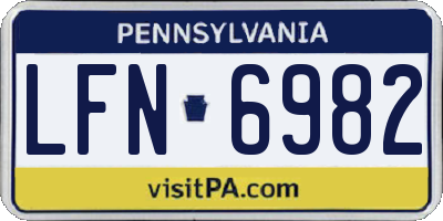 PA license plate LFN6982