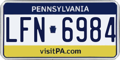 PA license plate LFN6984