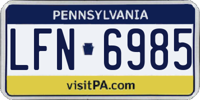 PA license plate LFN6985