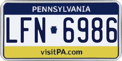 PA license plate LFN6986