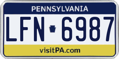 PA license plate LFN6987