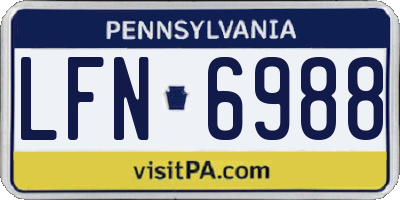 PA license plate LFN6988