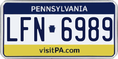 PA license plate LFN6989
