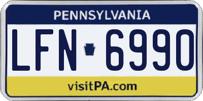 PA license plate LFN6990