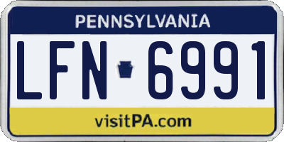 PA license plate LFN6991
