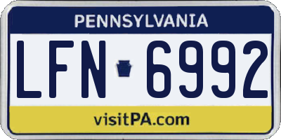 PA license plate LFN6992