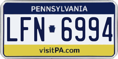 PA license plate LFN6994