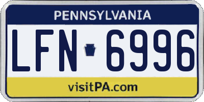 PA license plate LFN6996