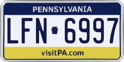 PA license plate LFN6997