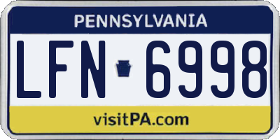 PA license plate LFN6998