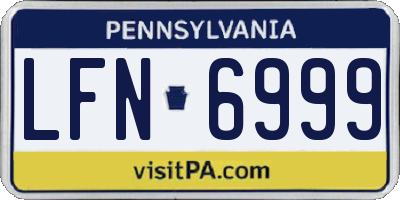 PA license plate LFN6999