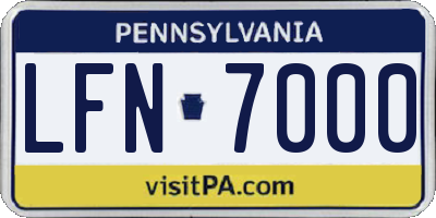 PA license plate LFN7000