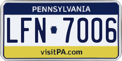 PA license plate LFN7006