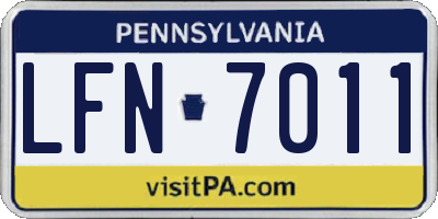 PA license plate LFN7011