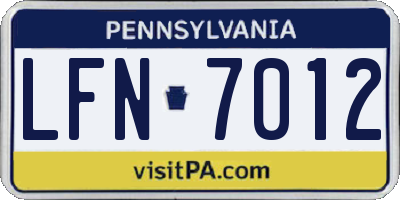 PA license plate LFN7012