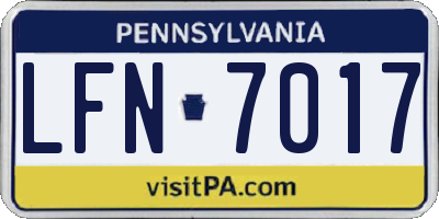 PA license plate LFN7017