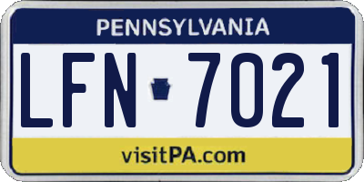 PA license plate LFN7021