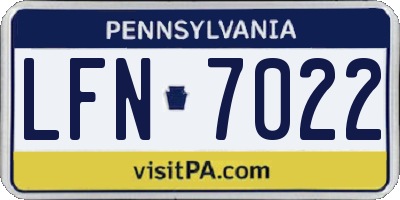 PA license plate LFN7022