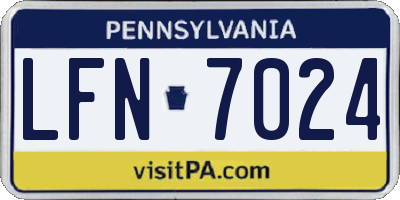 PA license plate LFN7024