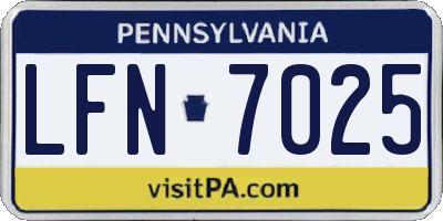 PA license plate LFN7025