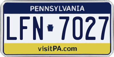 PA license plate LFN7027