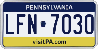PA license plate LFN7030