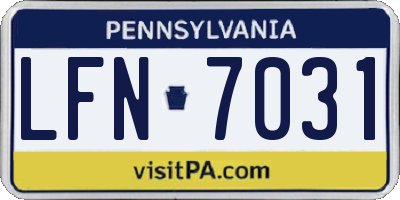 PA license plate LFN7031