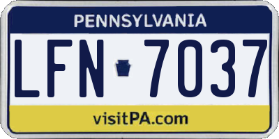 PA license plate LFN7037