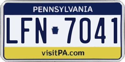 PA license plate LFN7041