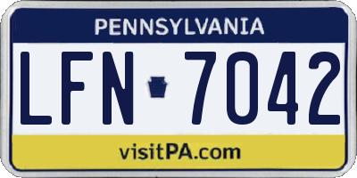 PA license plate LFN7042