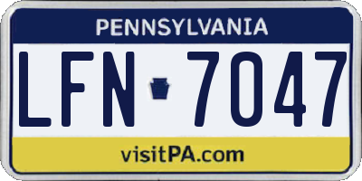 PA license plate LFN7047