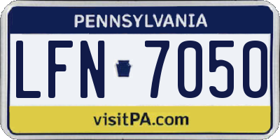 PA license plate LFN7050
