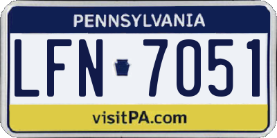 PA license plate LFN7051