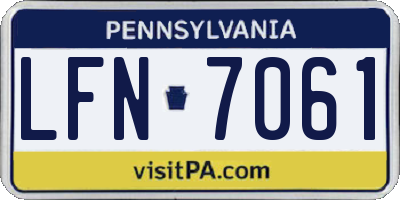 PA license plate LFN7061