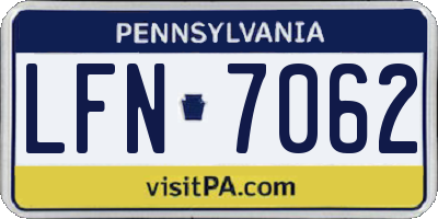 PA license plate LFN7062