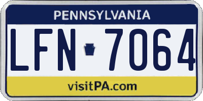 PA license plate LFN7064