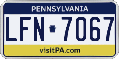 PA license plate LFN7067