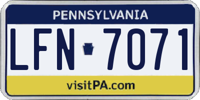 PA license plate LFN7071