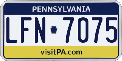 PA license plate LFN7075