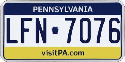 PA license plate LFN7076