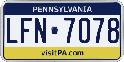 PA license plate LFN7078