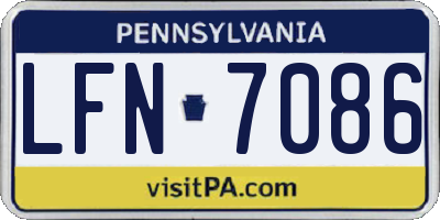 PA license plate LFN7086