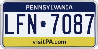 PA license plate LFN7087