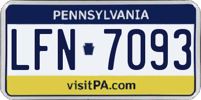 PA license plate LFN7093