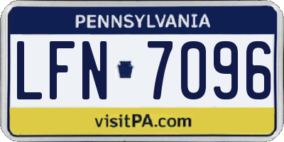 PA license plate LFN7096