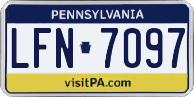PA license plate LFN7097