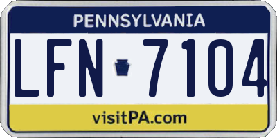 PA license plate LFN7104