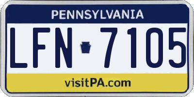 PA license plate LFN7105